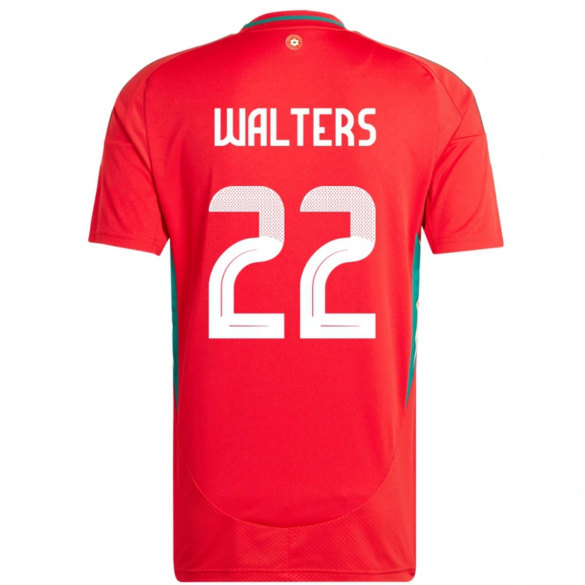 Danxen Dětské Wales Georgia Walters #22 Červený Domů Hráčské Dresy 24-26 Dres