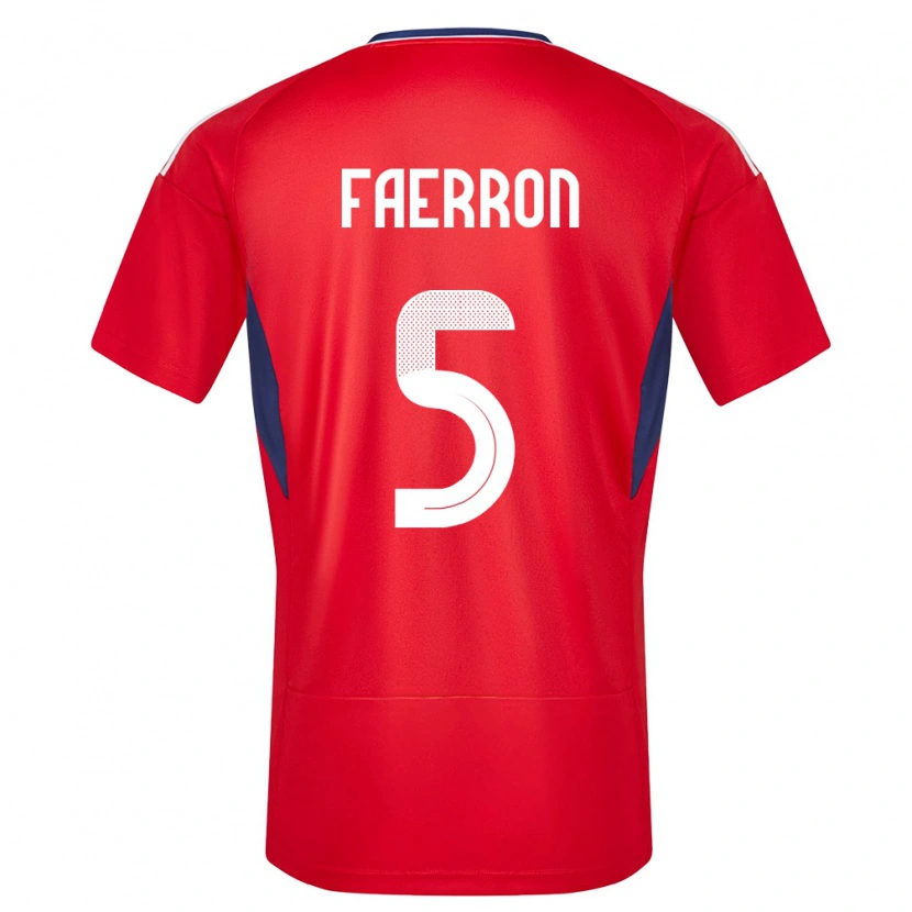 Danxen Dětské Kostarika Fernán Faerron #5 Červené Domů Hráčské Dresy 24-26 Dres