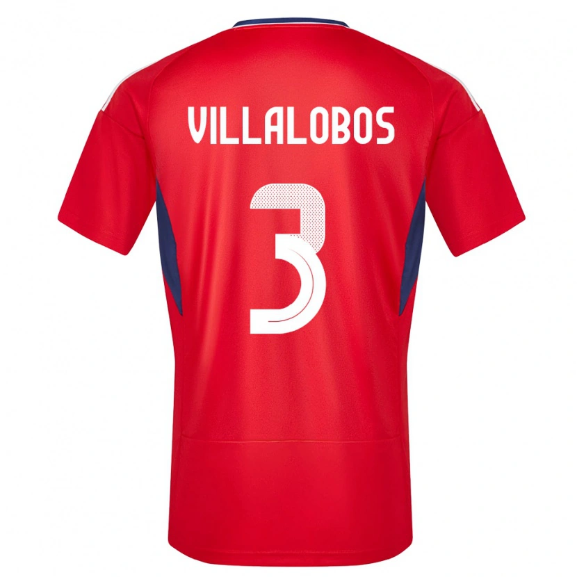 Danxen Dětské Kostarika Guillermo Villalobos #3 Červené Domů Hráčské Dresy 24-26 Dres