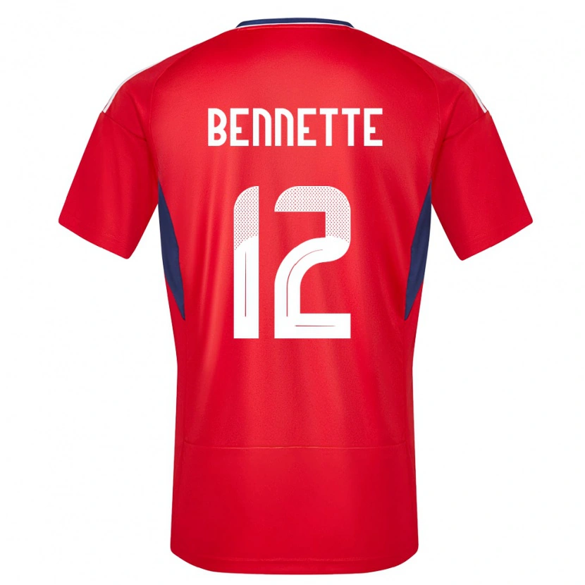 Danxen Dětské Kostarika Nick Bennette #12 Červené Domů Hráčské Dresy 24-26 Dres