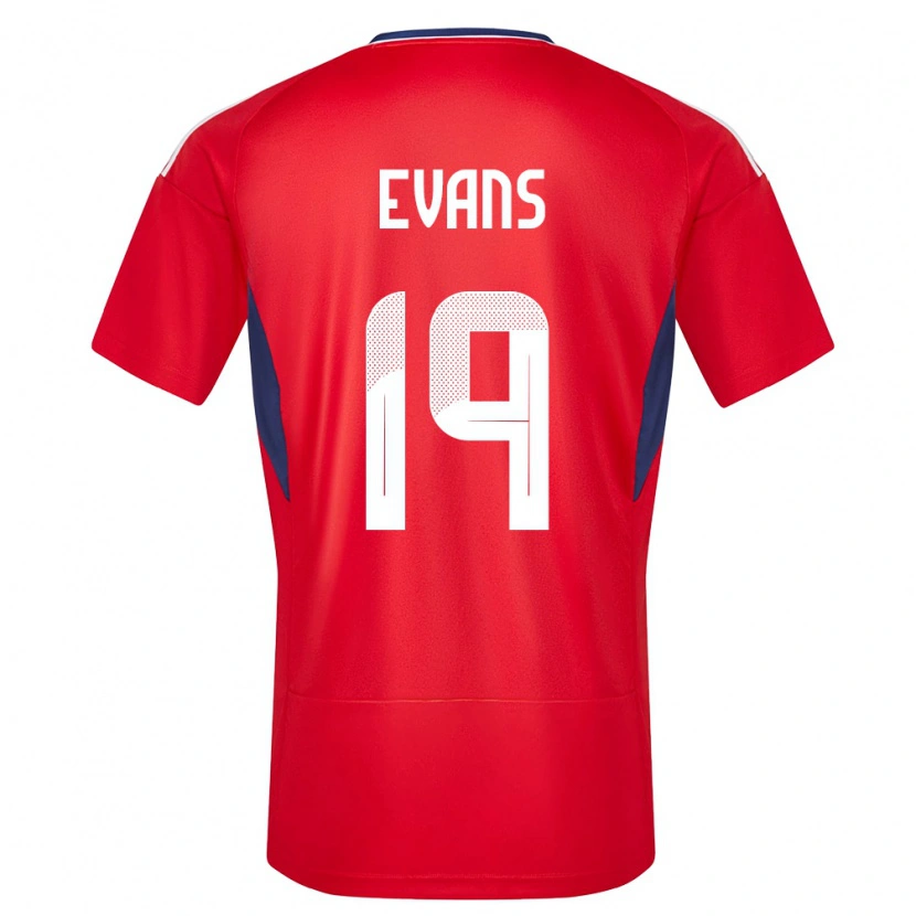 Danxen Dětské Kostarika Jordy Evans #19 Červené Domů Hráčské Dresy 24-26 Dres