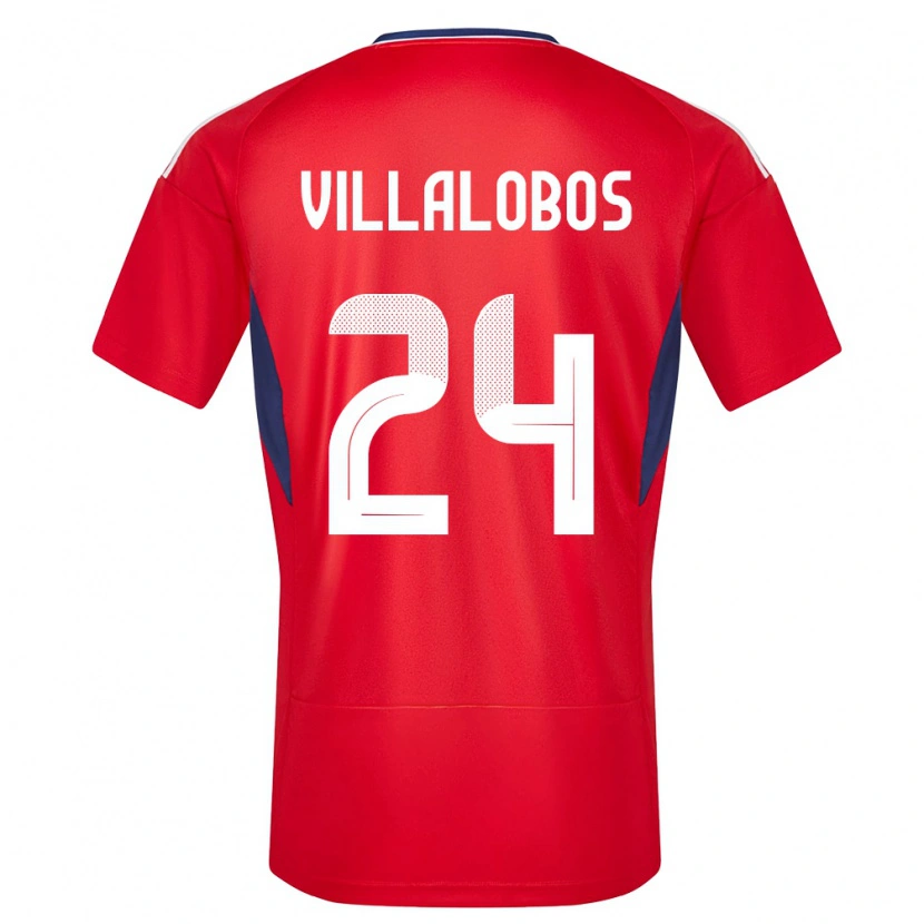 Danxen Dětské Kostarika Anthuan Villalobos #24 Červené Domů Hráčské Dresy 24-26 Dres