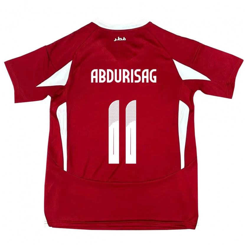 Danxen Dětské Katar Yusuf Abdurisag #11 Červený Domů Hráčské Dresy 24-26 Dres