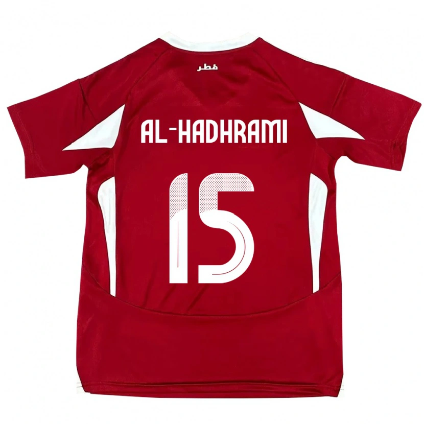 Danxen Dětské Katar Naif Al-Hadhrami #15 Červený Domů Hráčské Dresy 24-26 Dres
