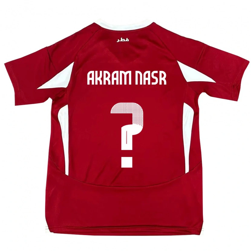 Danxen Dětské Katar Mohammed Akram Nasr #0 Červený Domů Hráčské Dresy 24-26 Dres