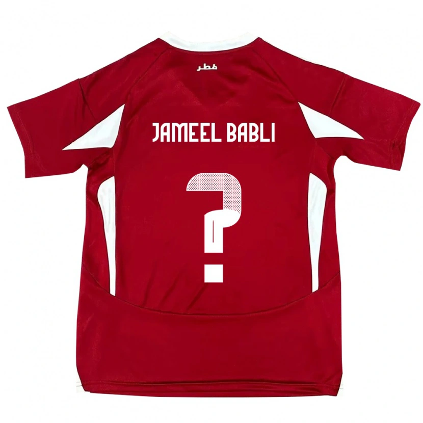 Danxen Dětské Katar Mohannad Jameel Babli #0 Červený Domů Hráčské Dresy 24-26 Dres
