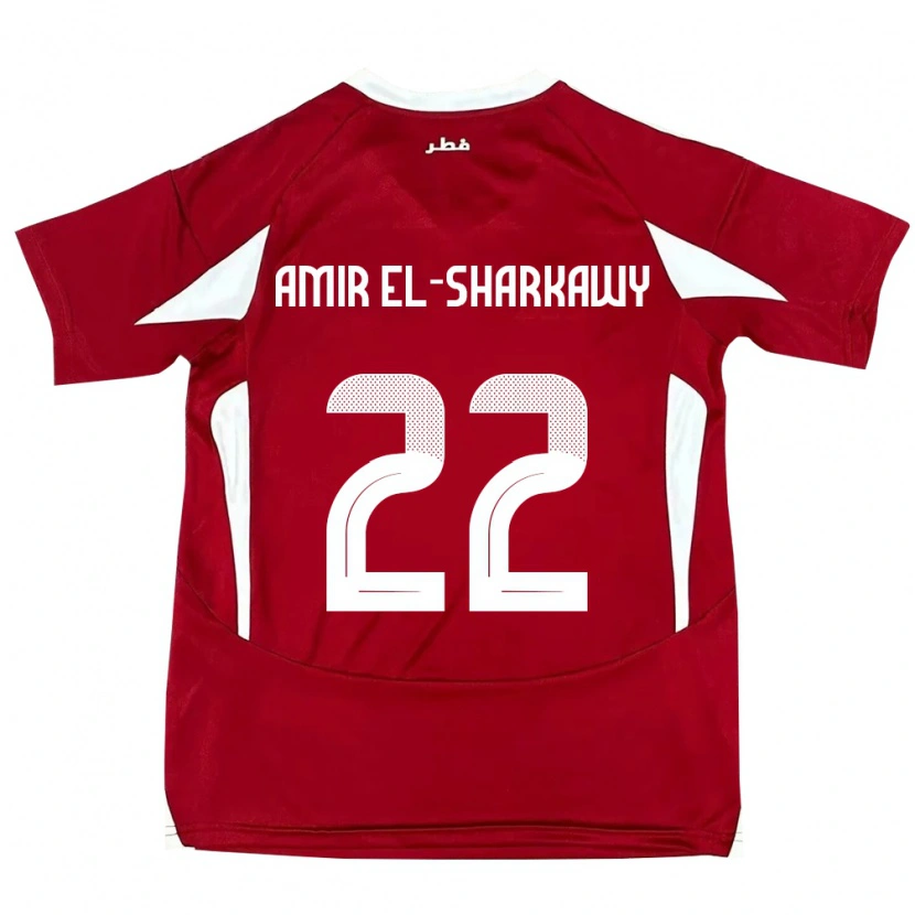 Danxen Dětské Katar Galal Amir El-Sharkawy #22 Červený Domů Hráčské Dresy 24-26 Dres