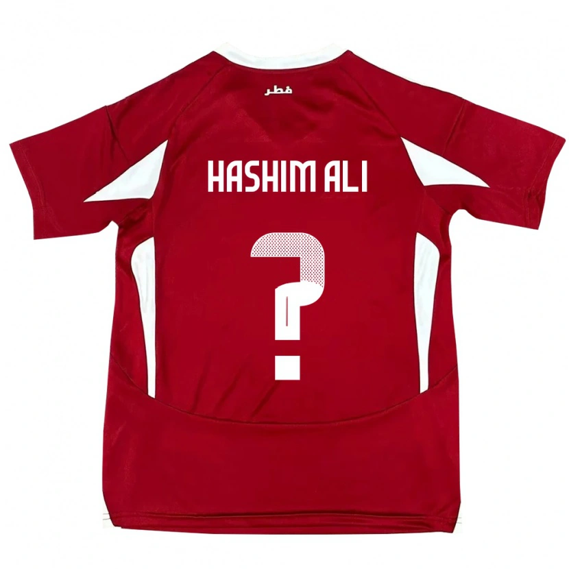 Danxen Dětské Katar Hashim Ali #0 Červený Domů Hráčské Dresy 24-26 Dres