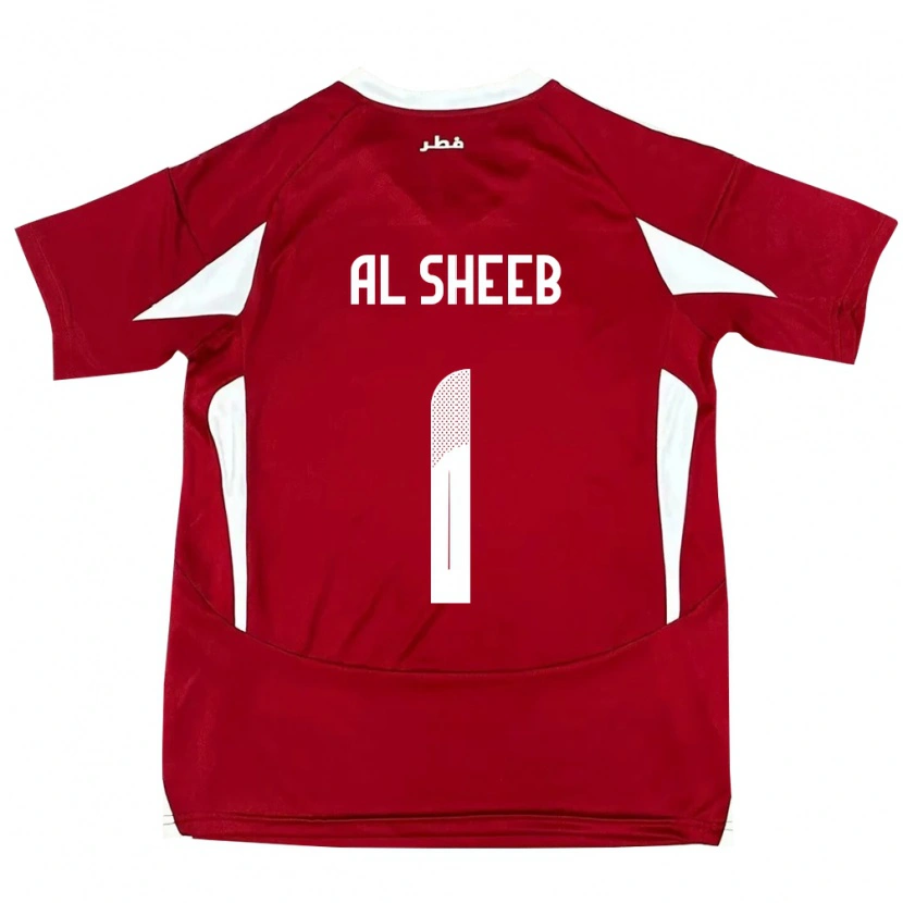 Danxen Dětské Katar Saad Al Sheeb #1 Červený Domů Hráčské Dresy 24-26 Dres