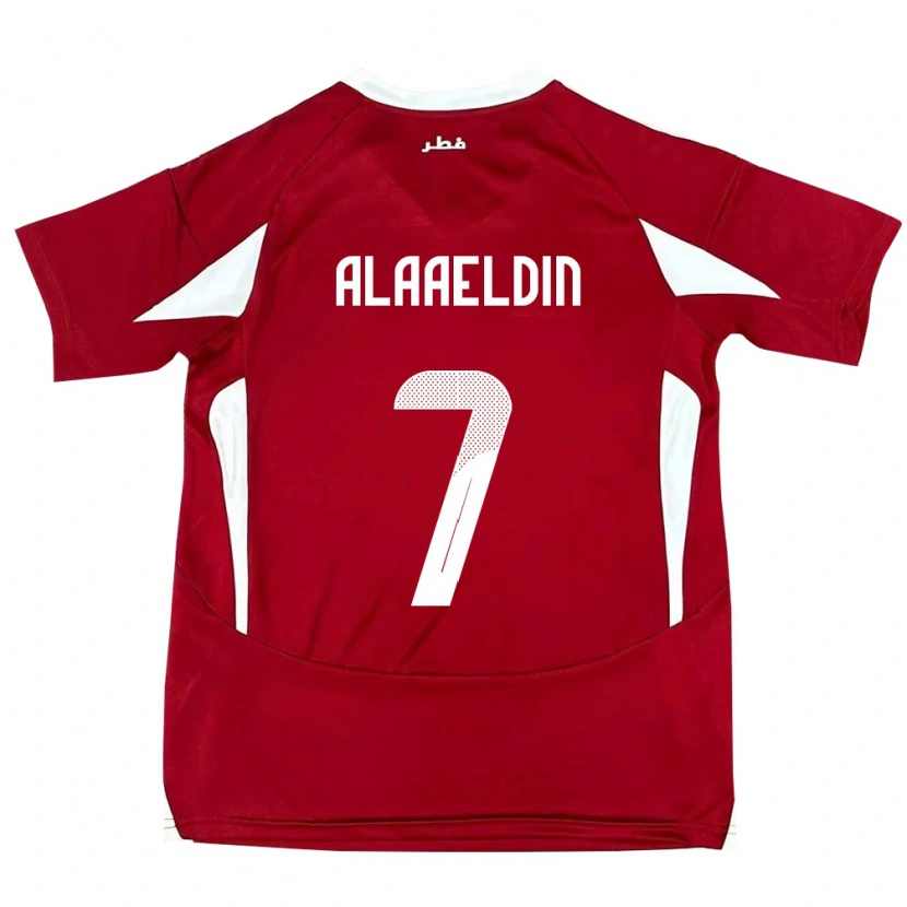 Danxen Dětské Katar Ahmed Alaaeldin #7 Červený Domů Hráčské Dresy 24-26 Dres