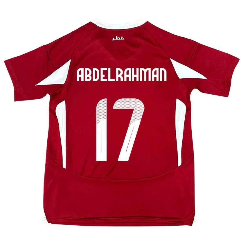 Danxen Dětské Katar Abdelrahman Fahmi Moustafa #17 Červený Domů Hráčské Dresy 24-26 Dres
