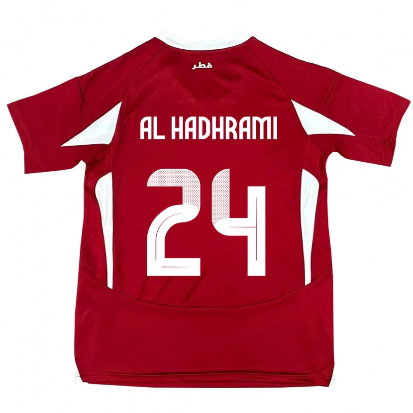Danxen Dětské Katar Naif Abdulraheem Al Hadhrami #24 Červený Domů Hráčské Dresy 24-26 Dres
