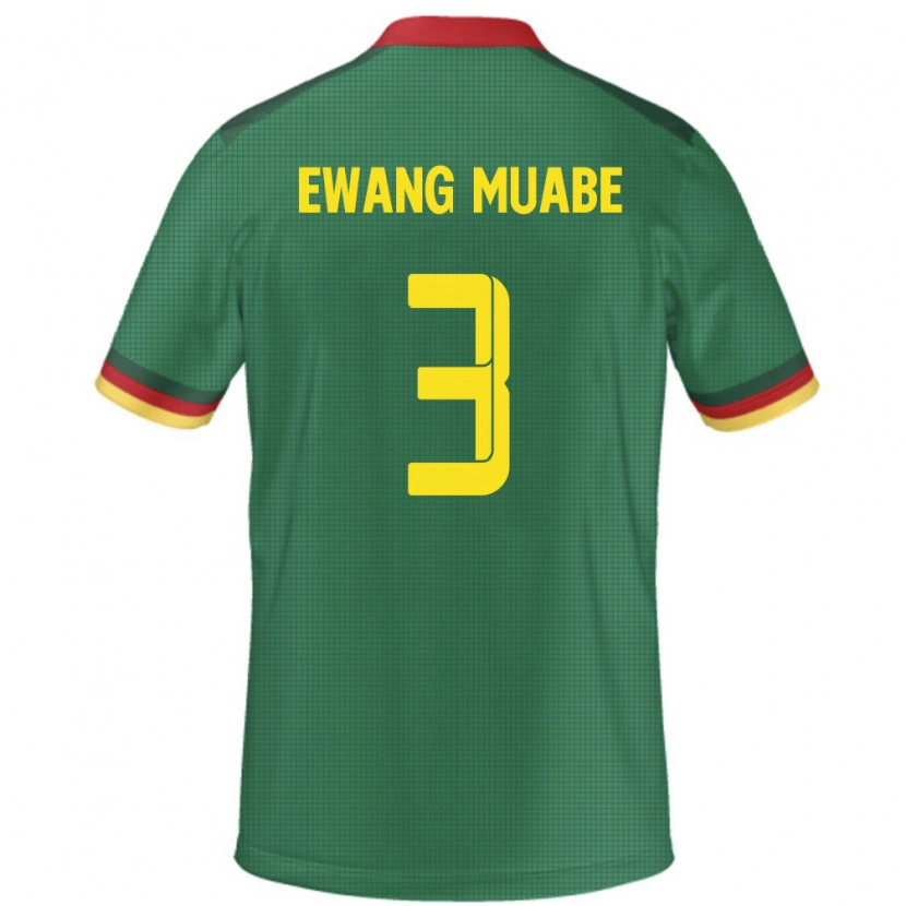 Danxen Dětské Kamerun Ebong Ewang Muabe #3 Zelený Domů Hráčské Dresy 24-26 Dres