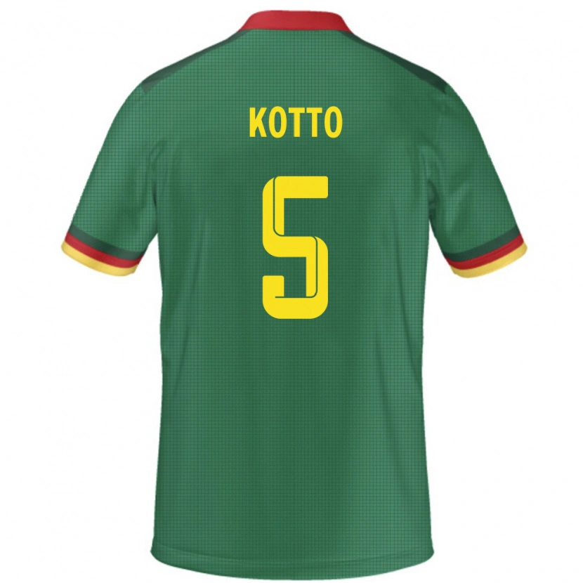 Danxen Dětské Kamerun Samuel Kotto #5 Zelený Domů Hráčské Dresy 24-26 Dres