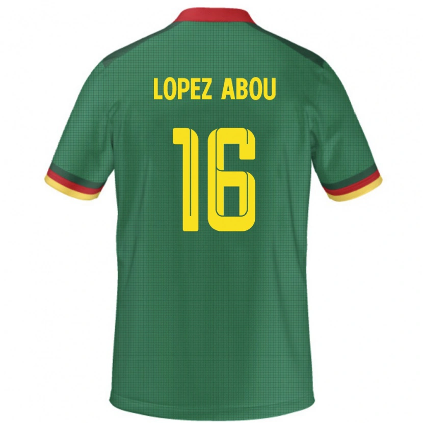 Danxen Dětské Kamerun Junior Lopez Abou #16 Zelený Domů Hráčské Dresy 24-26 Dres