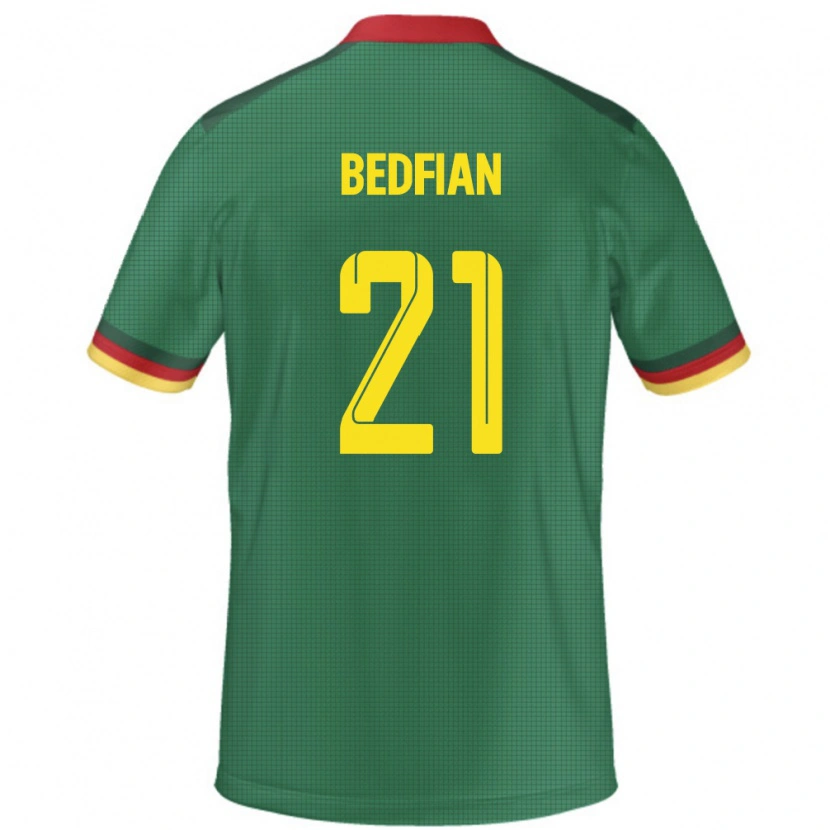 Danxen Dětské Kamerun Wilfried Bedfian #21 Zelený Domů Hráčské Dresy 24-26 Dres