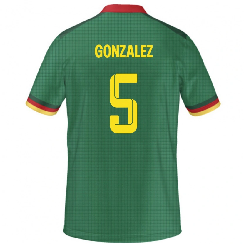 Danxen Dětské Kamerun Oumar Gonzalez #5 Zelený Domů Hráčské Dresy 24-26 Dres