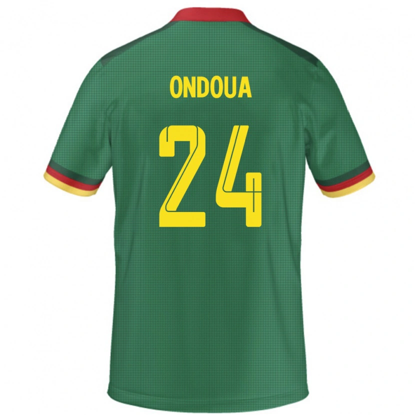 Danxen Dětské Kamerun Gael Ondoua #24 Zelený Domů Hráčské Dresy 24-26 Dres