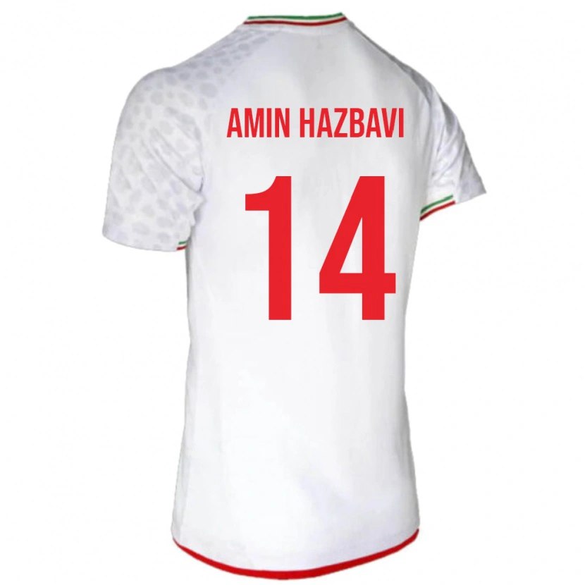 Danxen Dětské Írán Mohammad Amin Hazbavi #14 Bílý Domů Hráčské Dresy 24-26 Dres