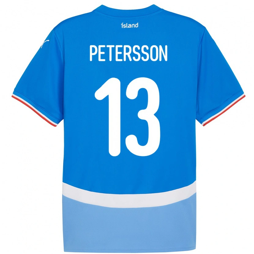 Danxen Dětské Island Lúkas Petersson #13 Modrý Domů Hráčské Dresy 24-26 Dres