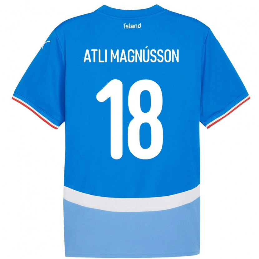 Danxen Dětské Island Saevar Atli Magnússon #18 Modrý Domů Hráčské Dresy 24-26 Dres