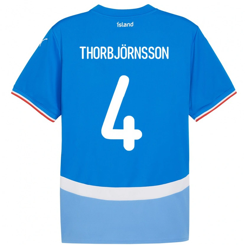 Danxen Dětské Island Thorri Stefán Thorbjörnsson #4 Modrý Domů Hráčské Dresy 24-26 Dres