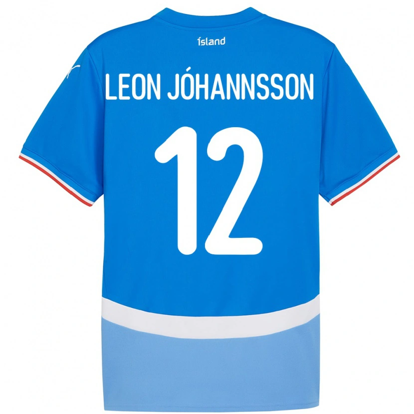 Danxen Dětské Island Marten Leon Jóhannsson #12 Modrý Domů Hráčské Dresy 24-26 Dres