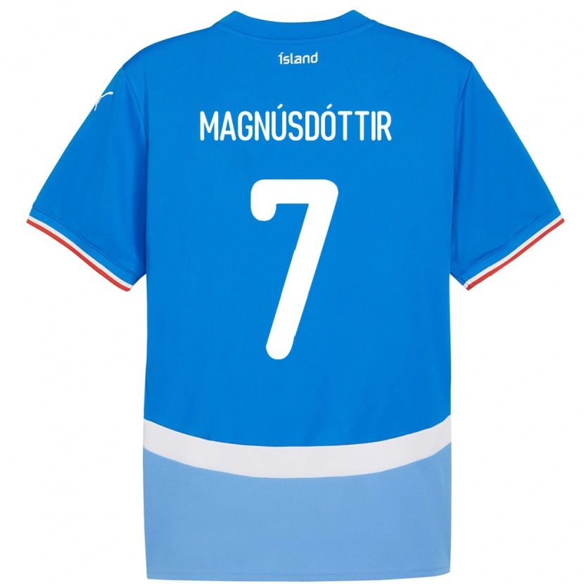 Danxen Dětské Island Selma Sól Magnúsdóttir #7 Modrý Domů Hráčské Dresy 24-26 Dres
