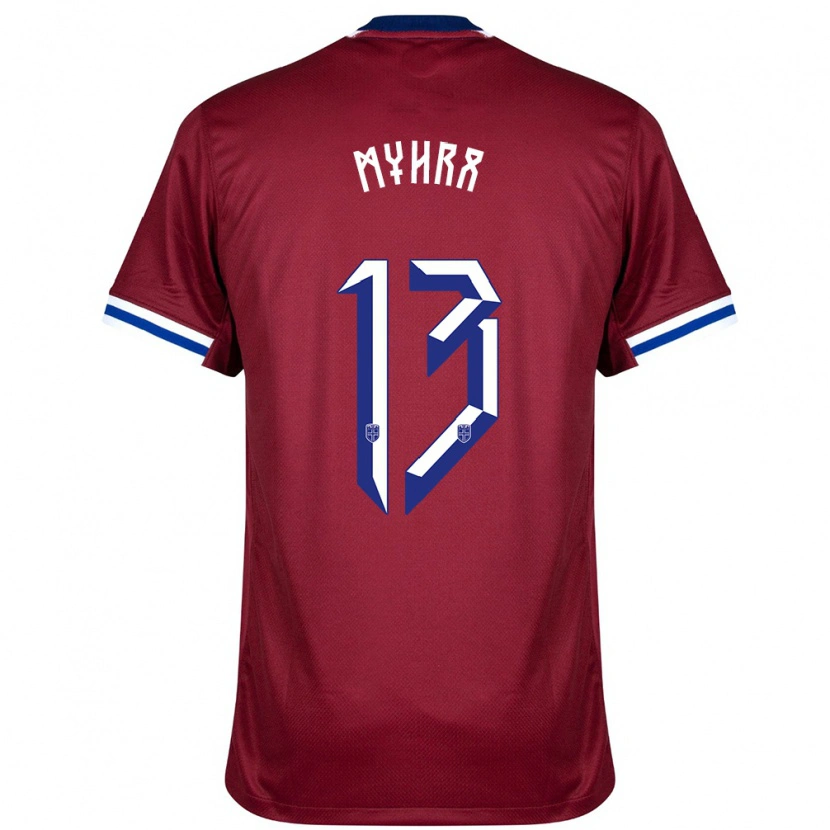 Danxen Dětské Norsko Viljar Myhra #13 Červená Modrá Bílá Domů Hráčské Dresy 24-26 Dres