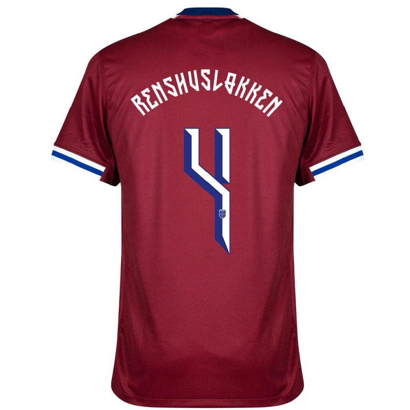 Danxen Dětské Norsko Jesper Renshusløkken #4 Červená Modrá Bílá Domů Hráčské Dresy 24-26 Dres