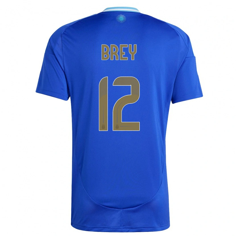 Danxen Dětské Argentina Leandro Brey #12 Modrý Daleko Hráčské Dresy 24-26 Dres