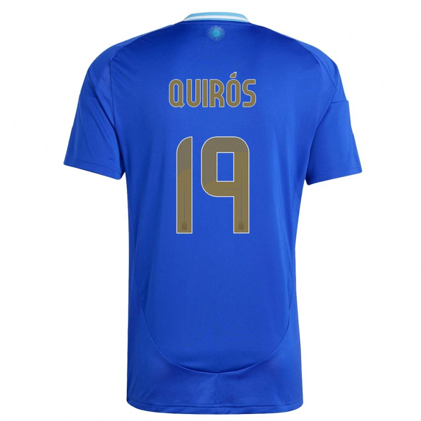 Danxen Dětské Argentina Aarón Quirós #19 Modrý Daleko Hráčské Dresy 24-26 Dres