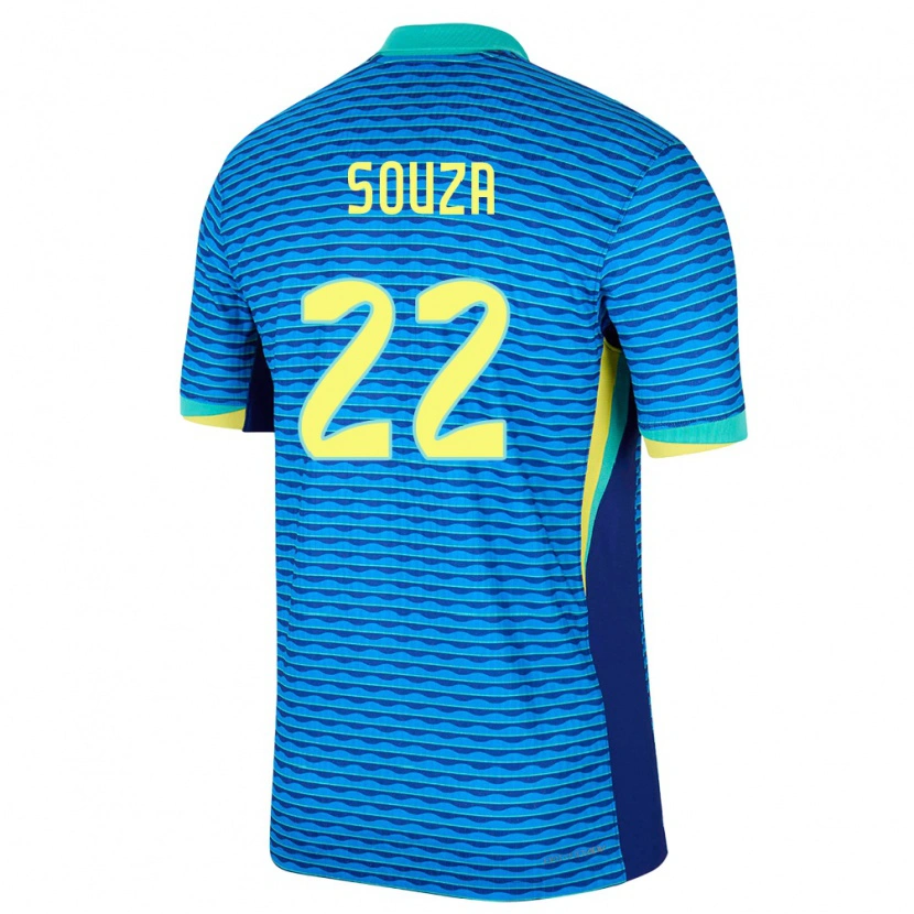 Danxen Dětské Brazílie Luiz Souza #22 Modrý Daleko Hráčské Dresy 24-26 Dres