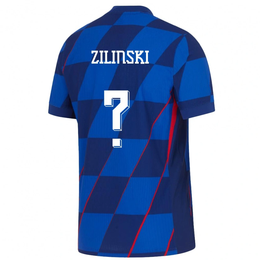 Danxen Dětské Chorvatsko Fran Zilinski #0 Modrý Daleko Hráčské Dresy 24-26 Dres