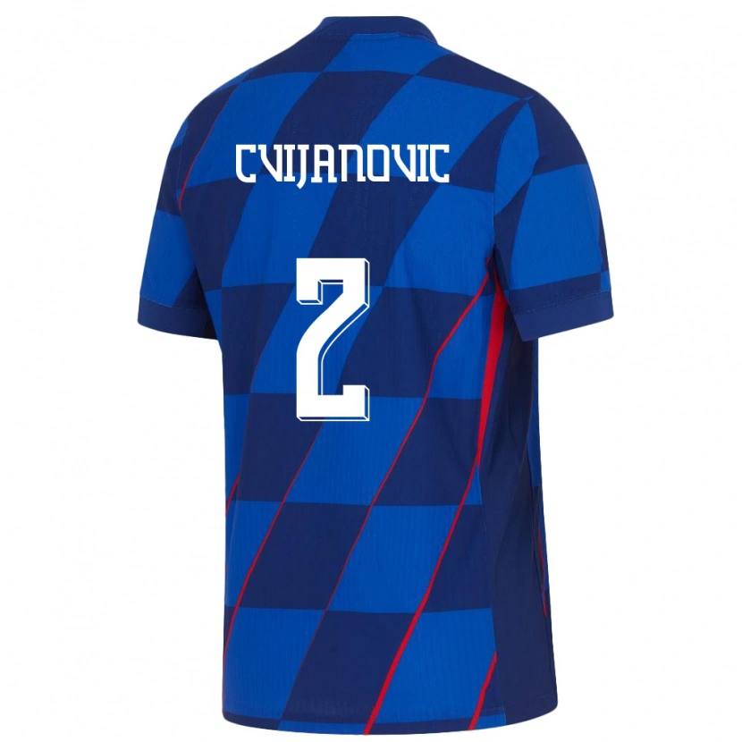 Danxen Dětské Chorvatsko Ivan Cvijanovic #2 Modrý Daleko Hráčské Dresy 24-26 Dres
