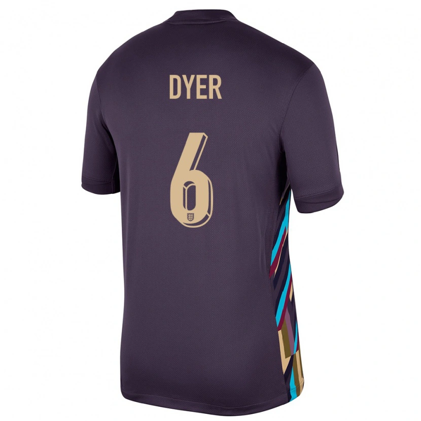 Danxen Dětské Anglie Kiano Dyer #6 Tmavá Rozinka Daleko Hráčské Dresy 24-26 Dres