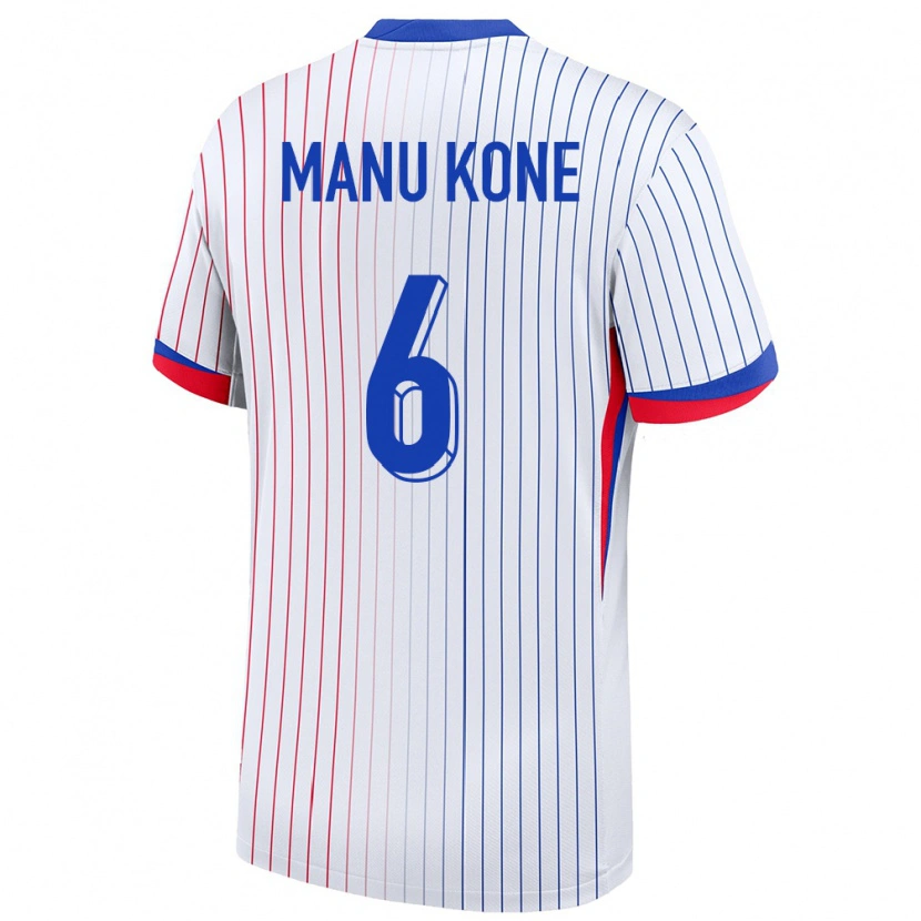 Danxen Dětské Francie Manu Koné #6 Bílý Daleko Hráčské Dresy 24-26 Dres