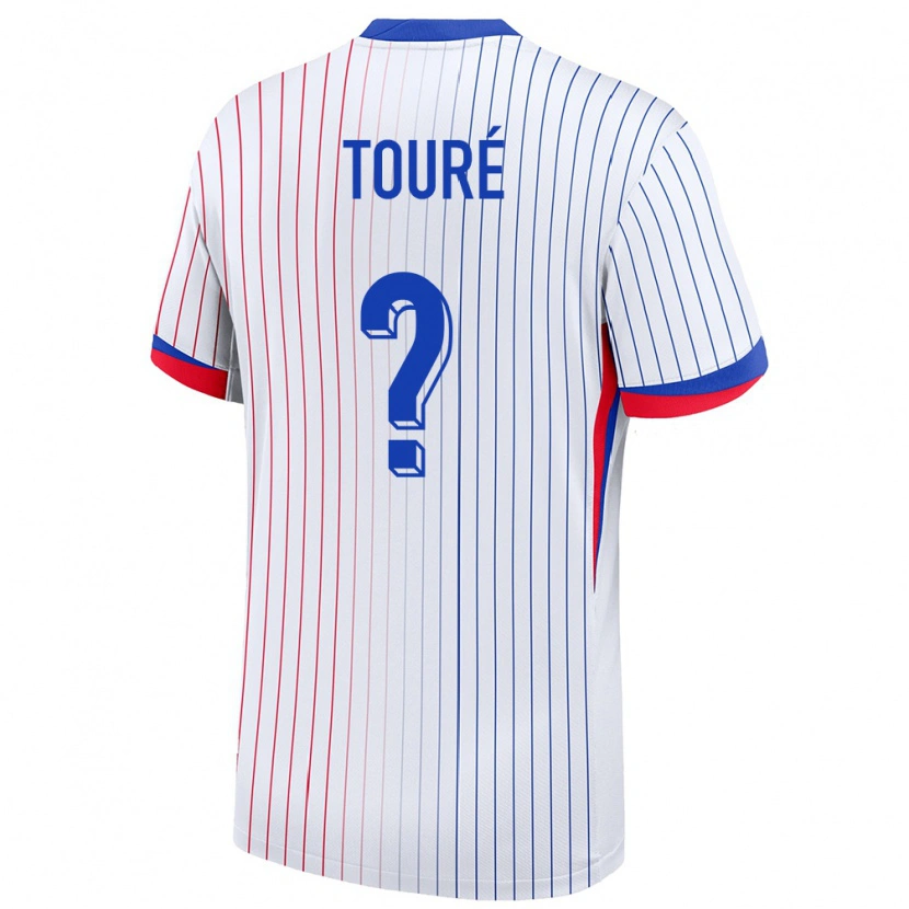 Danxen Dětské Francie Ousmane Touré #0 Bílý Daleko Hráčské Dresy 24-26 Dres
