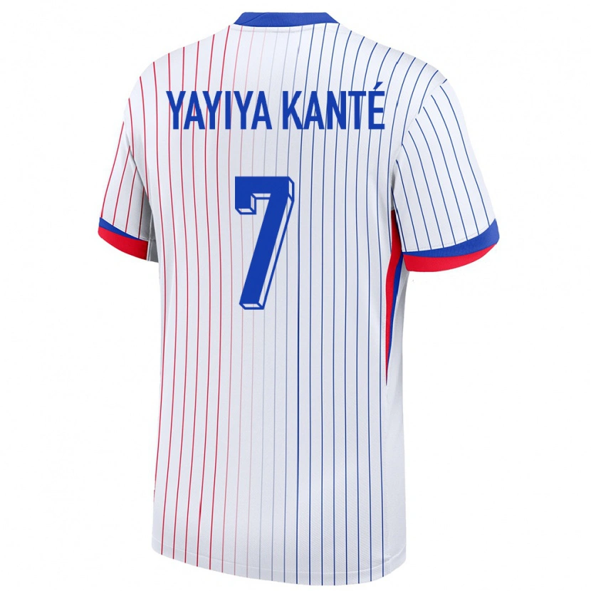 Danxen Dětské Francie Ibrahim Yayiya Kanté #7 Bílý Daleko Hráčské Dresy 24-26 Dres