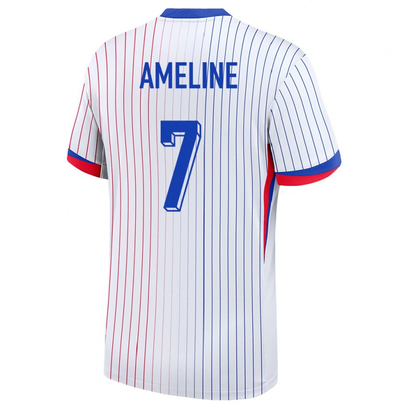 Danxen Dětské Francie Soan Ameline #7 Bílý Daleko Hráčské Dresy 24-26 Dres