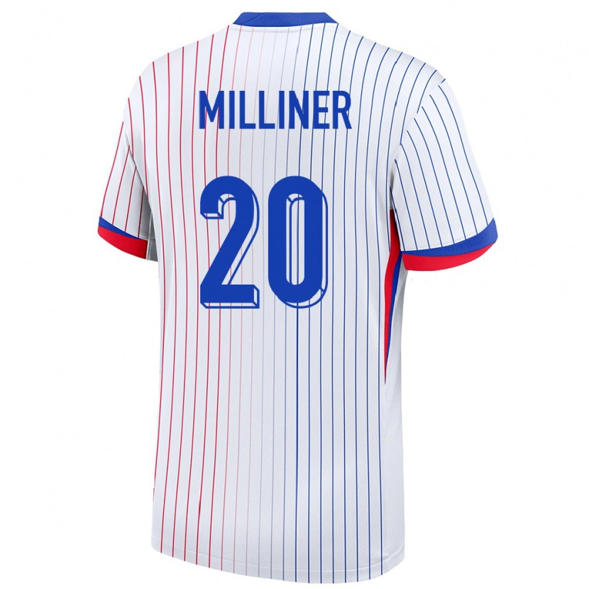 Danxen Dětské Francie Léo Milliner #20 Bílý Daleko Hráčské Dresy 24-26 Dres