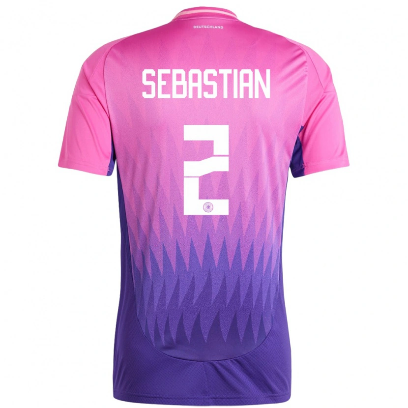Danxen Dětské Německo Jordy Sebastian #2 Růžově Fialová Daleko Hráčské Dresy 24-26 Dres