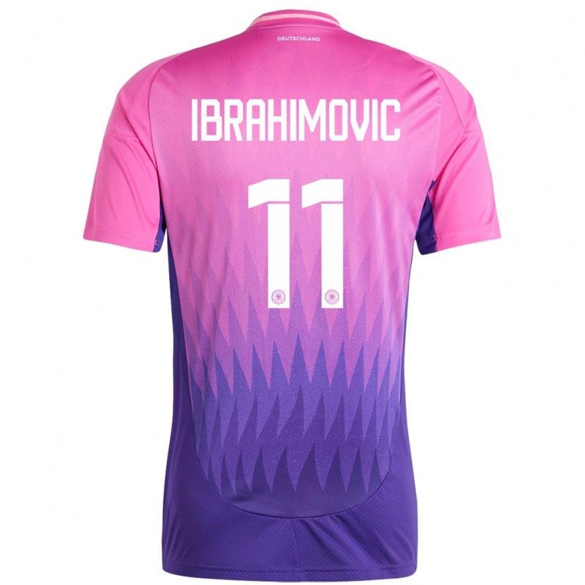 Danxen Dětské Německo Arijon Ibrahimovic #11 Růžově Fialová Daleko Hráčské Dresy 24-26 Dres
