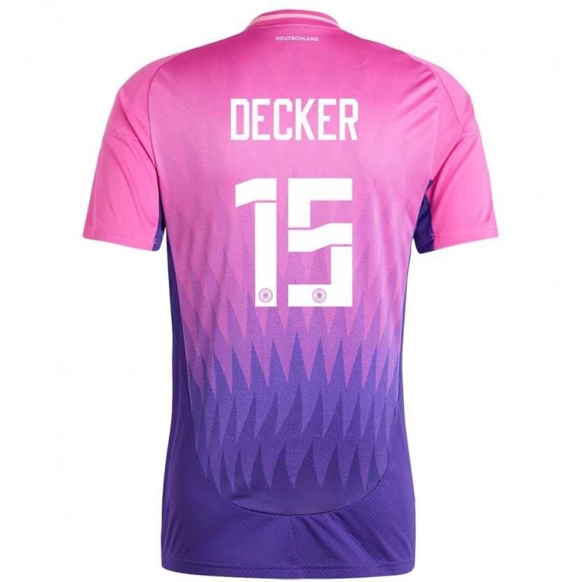 Danxen Dětské Německo Elias Decker #15 Růžově Fialová Daleko Hráčské Dresy 24-26 Dres