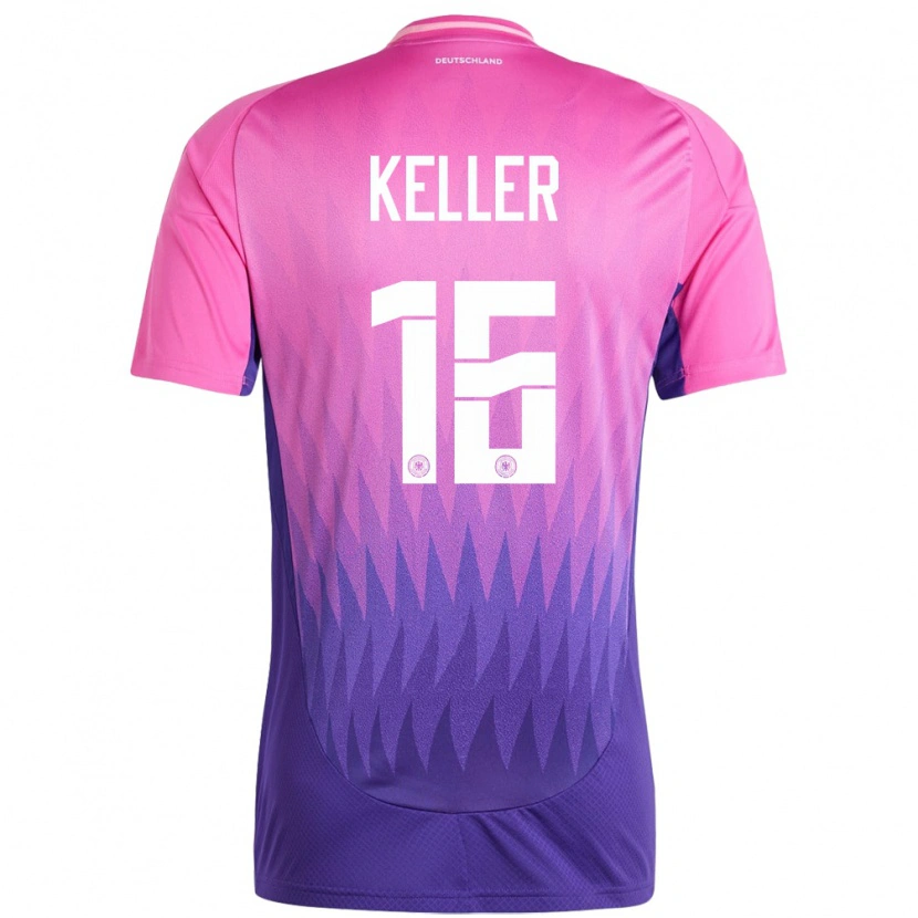 Danxen Dětské Německo Noah Keller #16 Růžově Fialová Daleko Hráčské Dresy 24-26 Dres