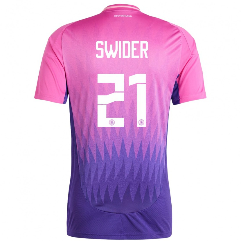 Danxen Dětské Německo Niklas Swider #21 Růžově Fialová Daleko Hráčské Dresy 24-26 Dres