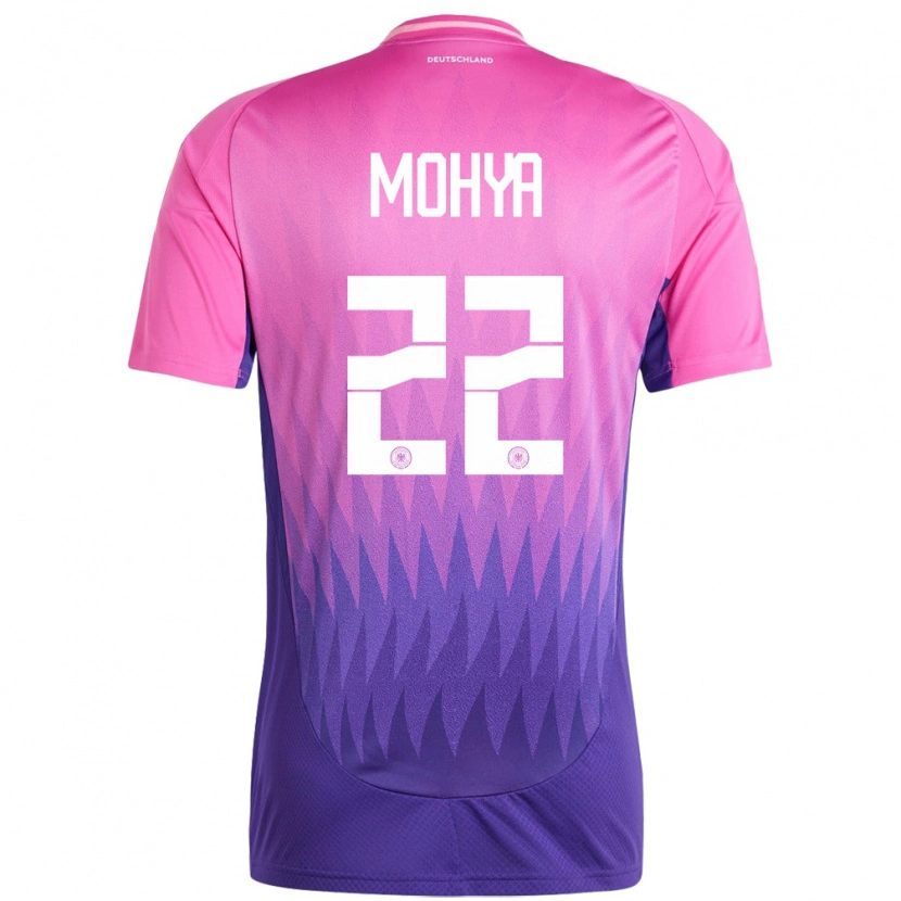 Danxen Dětské Německo Wael Mohya #22 Růžově Fialová Daleko Hráčské Dresy 24-26 Dres
