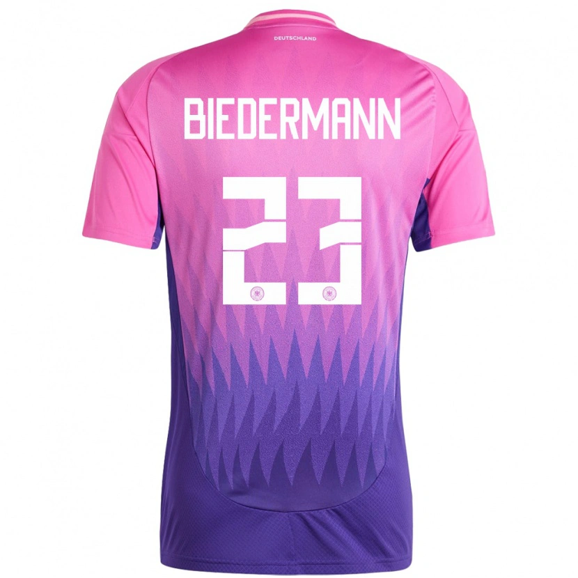 Danxen Dětské Německo Nico Biedermann #23 Růžově Fialová Daleko Hráčské Dresy 24-26 Dres