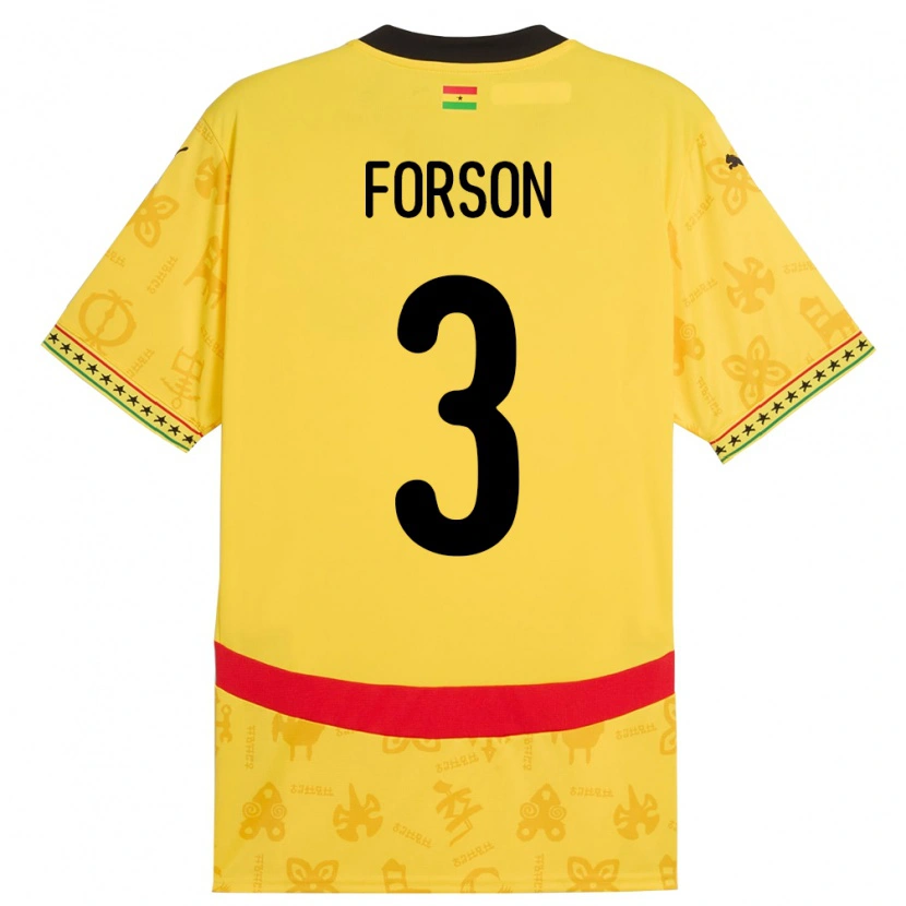 Danxen Dětské Ghana Amankwah Forson #3 Žluť Daleko Hráčské Dresy 24-26 Dres