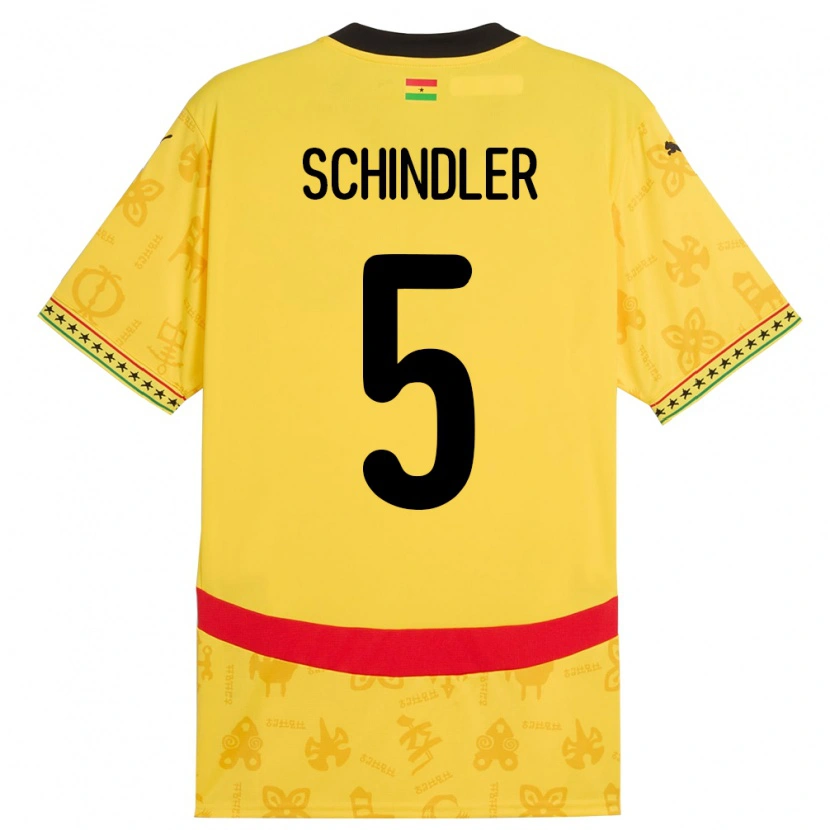 Danxen Dětské Ghana Kingsley Schindler #5 Žluť Daleko Hráčské Dresy 24-26 Dres